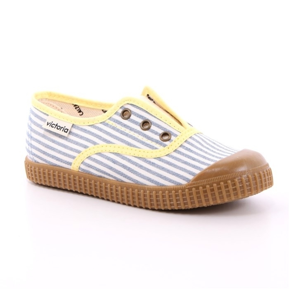 Victoria Canvas Slip-on - Blue Stripe Sz 31